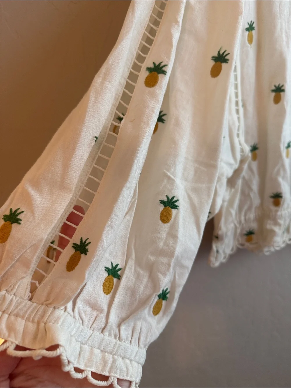 NWT FARM Rio Pineapple Embroidered Blouse - Picture 6 of 8